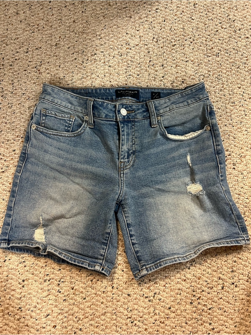 Lucky Brand Light Wash Distressed Denim Shorts